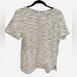 Anthropologie Postmark Striped Metallic Tweed Top
